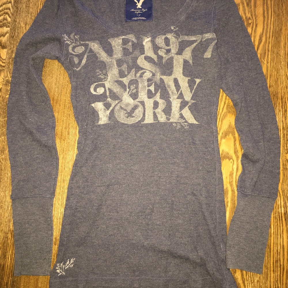 American Eagle Outfitters blue/gray long sleeve Size:S